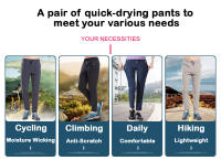 Pantalones De Camping Para Hombres Y Mujeres LNGXO Terciopelo De Verano Secado Rápido Estiramiento De Cuatro Maneras Para Senderismo Y Trekkig - details 5