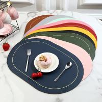 Juego De Tapetes Para Mesa De Comedor Estilo Nórdico Impermeables Antideslizantes Aislantes De Calor De Cuero PU Rectangular Y Redondo Para Decoración De Mesa Y Cocina - details 5