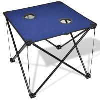 vidaXL Mesa Plegable Camping Jardín Pesca Picnic Exterior Bolsa Transporte Color Azul,  Gris,  Verde oscuro y mas - details 0