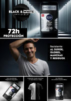 NIVEA MEN Pack ahorro - Desodorante en Stick Black & White Invisible Hombre 50ml x 5 unidades - Protección Antitranspirante 72h - details 0