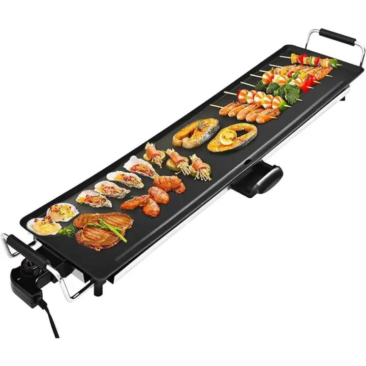 Plancha eléctrica de 87cm – 1800W con termostato regulable y bandeja para grasa - 1