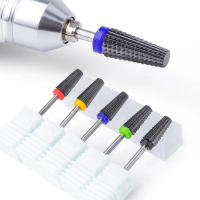 Broca De Uñas Cerámica Negra 5 En 1 Para Máquina Eléctrica De Taladro Con Rosca De 3/32" Eliminación Rápida De Acrílico Y Gel Duro - details 0