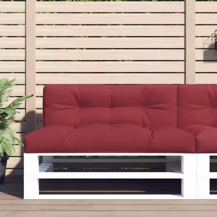 vidaXL Cojín para sofá de palets de tela rojo tinto 120x40x12 cm - 1