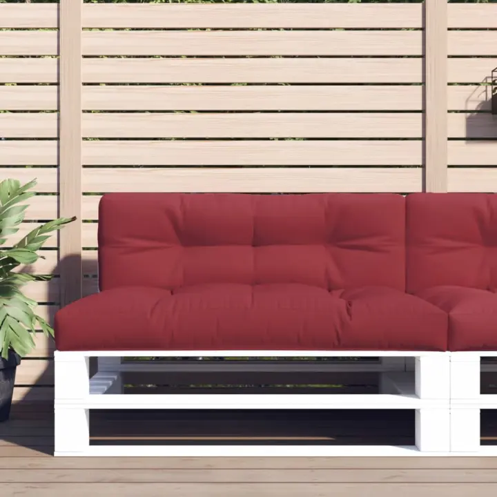 vidaXL Cojín para sofá de palets de tela rojo tinto 120x40x12 cm - 1