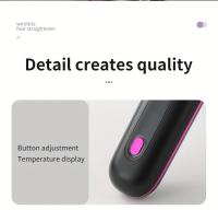 Planchas del pelo，Peine de pelo recto portátil e inalámbrico, calentamiento rápido, diseño anti-calor de temperatura constante, tecnología de iones negativos, pantalla digital inteligente, carga USB, delicado y ligero - details 14