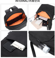 Mochila De Lona Mini Para Hombre Negro Moda Escuela Japonesa Pequeña Impermeable Con Manija Y Bolsillos Interior Capacidad Baja - details 1