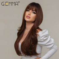 Peluca Sintética GEMMA Larga Ombre Marrón Vino Rojo Con Franja Rizado Resistente a Altas Temperaturas Pelo Falso Natural Para Mujeres Cosplay 26+ Pulgadas Densidad 130% Capa Promedio - details 5