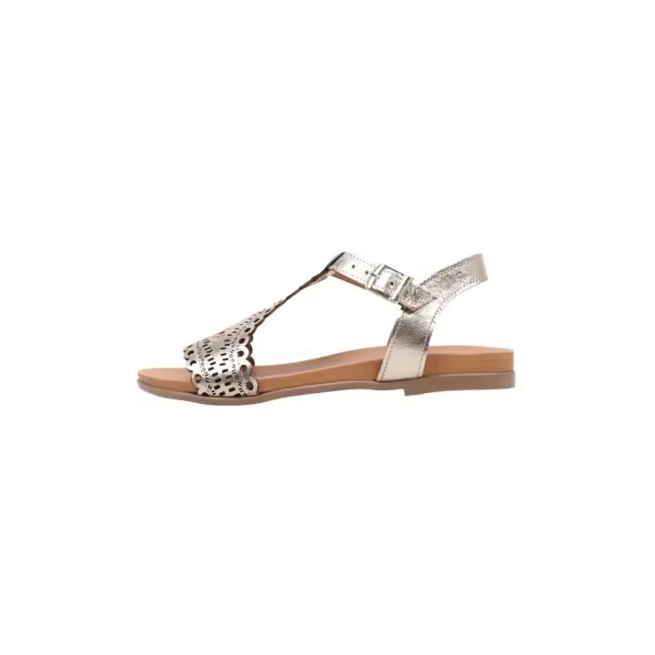 Top 3 23496 Dorado Mujer Sandalias Planas Cuero Genuino Primavera/verano - Ideal para Cualquier Ocasión - 1