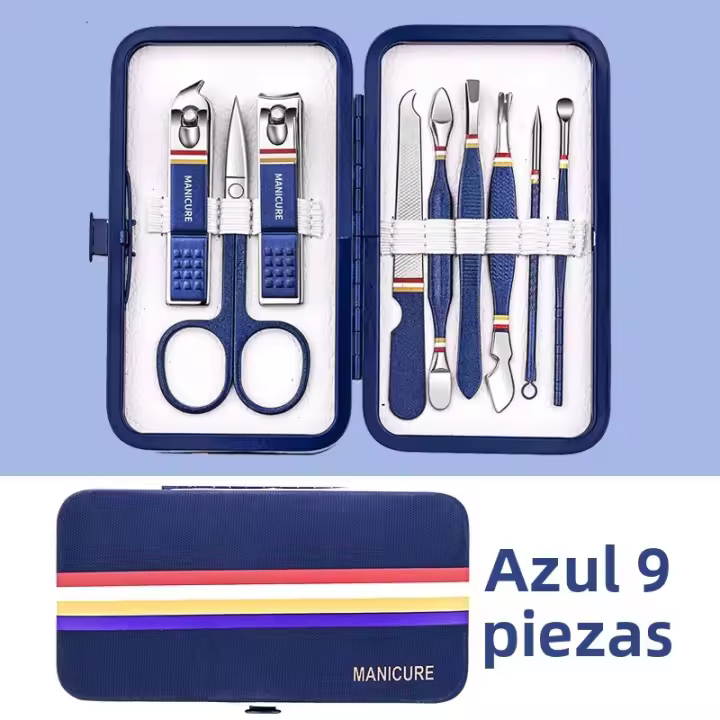 Juego De Cortauñas De Acero Inoxidable 9-19 Piezas Con Bolsa Plegable Kit De Manicura Herramienta De Belleza Para Uñas Y Maquillaje - 1
