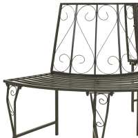 vidaXL Banco para árbol de jardín semicircular acero 160 cm - details 3