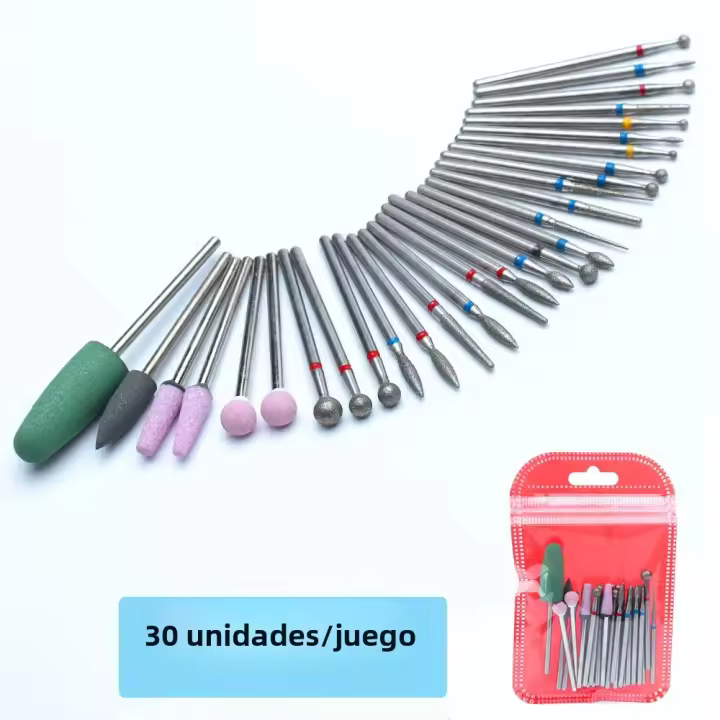 Juego De 10 Piezas De Brocas Para Uñas Kit De Corte De Cerámica Herramientas De Manicura Para Máquina Eléctrica Accesorios De Buras Rotativas - 1