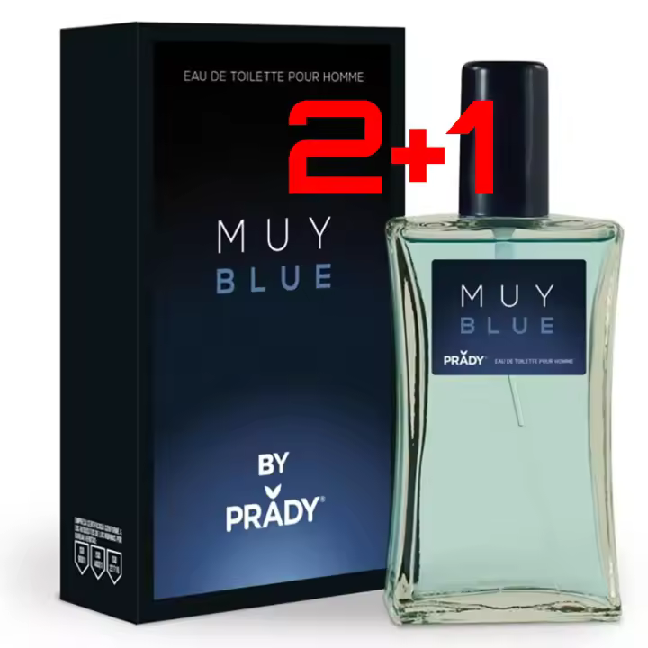 2+1 Gratis MUY BLUE Eau de Toilette para hombre 90ml Prady Fragancia inspirada en otros perfumes Pour Homme Colonia - 1