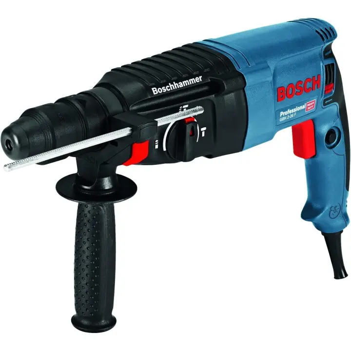 Bosch Professional GBH 2-26 F - Martillo perforador combinado (2,7 J, máx. hormigón 26 mm, portabrocas SDS plus + cilíndrico, en maletín), azul, 44.6 x 36 x 11.6 cm - 1