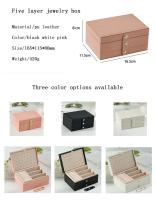 Caja De Almacenamiento De Joyas De Cuero PU Portátil Gran Capacidad Para Viaje Organizador De Joyas Con Mostrador a Prueba De Polvo Para Collares Pendientes Y Anillos - details 2