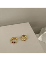 Zafiropa Pendientes Piedra Dorados Aro Acero Inoxidable - Elegancia Contemporánea - details 2