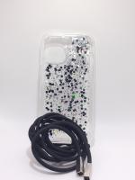 Apple Iphone 16, Funda de Gel Transparente PREMIUM  con Purpurina colores. Cordón Ajustable.  4 Colores - Gran resistencia golpes y arañazos. - details 2