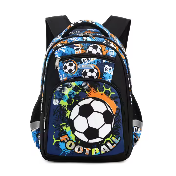 Mochila escolar con estampado de fútbol para niños, morral escolar de viaje para adolescentes - 1