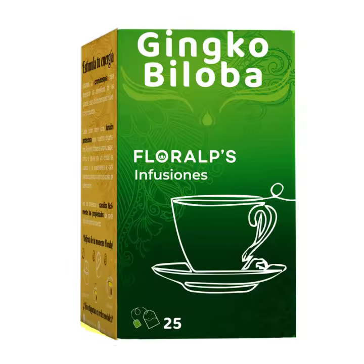 FLORALP'S - Ginkgo Biloba Infusión – 25 Sobres | Infusión Natural para la Circulación y Vitalidad - 1