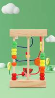 Juguetes De Madera Para Niños Rompecabezas De Frutas Dibujos Animados Cuentas Aprendizaje Counting Circulos Montessori Educativo Temprano Laberinto - details 4