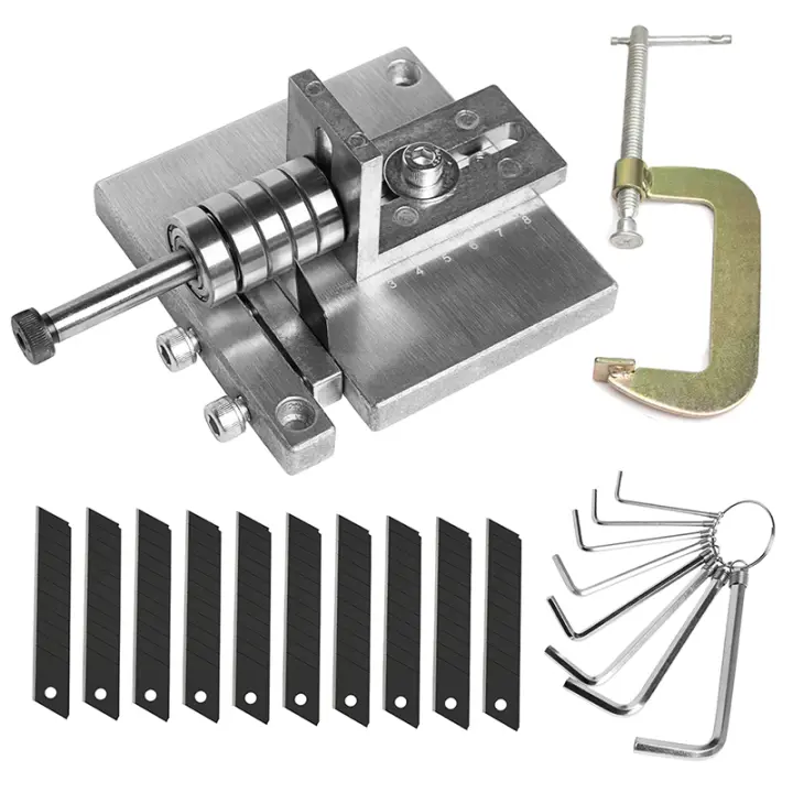 Cortadora De Correas De Cuero Profesional WUTA Con Cuchillas Ajustables Y Pinzas C-Clamp Herramienta De Corte Para Bandas Y Cordones De Aluminio Y Acero - 1