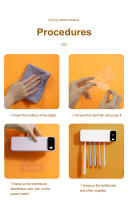 Sterilizador De Cepillo De Dientes UV Recargable Con Soporte De Pared Y Pantalla LED Para Baño Resistente a Perforaciones - details 16