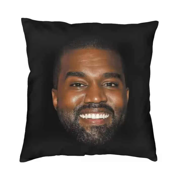 Cojín De 50x50 Cm Con Diseño De Meme Funny Kanye West Funda Suave Y Adorable Para Coche Y Sofá Material Poliéster Con Cremallera - 1
