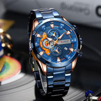 Reloj De Pulsera Curren 8402 Para Hombre Estilo Casual Y De Negocios Cronógrafo De 6 Manos Acero Inoxidable Resistente Al Agua - details 13