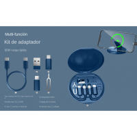 Organizador de Cables Portátil Multifunción | With Espejo Aumentado y Soporte Móvil | Incluye 5 Cables + 3 Adaptadores | Carga Rápida y Antienredos | Garantía 2 Años