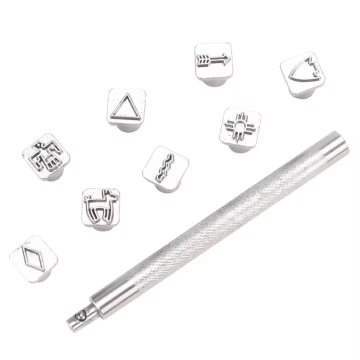 Conjunto De 8 Piezas De Estampadores De Metal Para Tachuelas De Deportes Plantas Y Naturaleza Herramienta De Costura De Cuero Calidad Profesional Para Principiantes Y Profesionales - 1