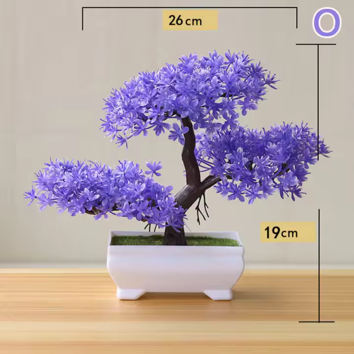Arbusto Bonsái Artificial En Maceta Decoración Para El Hogar Fiesta Jardín Regalo De Día De La Madre Navidad Sin Riegos Necesarios - 1