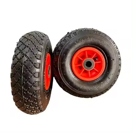 BTFJuego de 2 neumáticos 3.00-4 para Carretilla, Eje 20mm con rodamiento, Rueda de Repuesto neumática  Capacidad de carga 300 lbs - hasta 136 kg. - 1