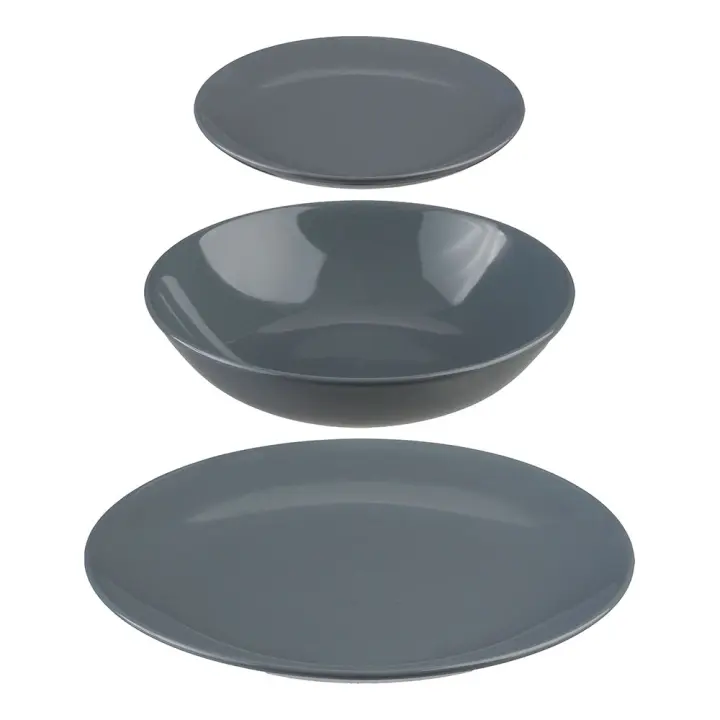 Vajilla SECRET OF GOURMET 18 Piezas Gris - 1
