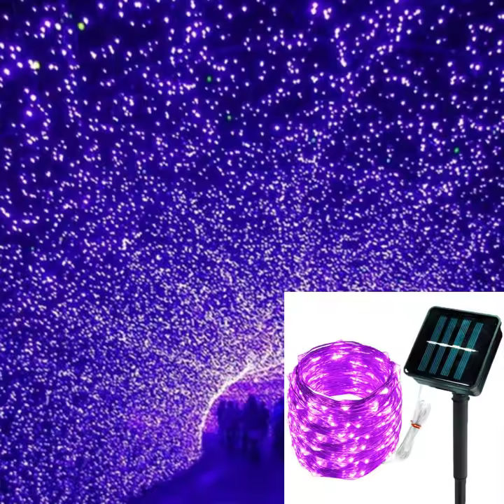 Luces De Fairy LED Solar Para Exterior Impermeables Decoración De Jardín Con Hilo De Cobre 8 Modos Para Calle Patio Navidad - 1