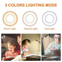 Lámpara De Lectura USB LED Con Protección Ocular Regulable 3 Niveles De Luz Caliente Y Fría Para Lectura Nocturna Moderno Estilo - details 1