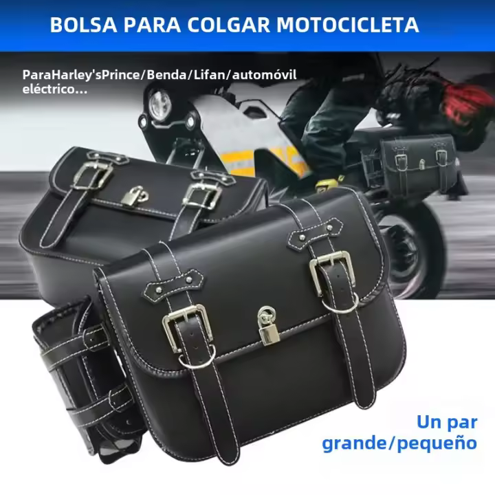 Bolsa De Sillín Para Motocicleta De Gran Capacidad Almacenamiento Para Herramientas Harley Sportster XL 883 1200 Honda Yamaha Suzuki Resistentes Al Clima - 1