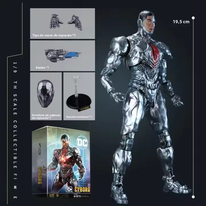 Figura De Acción a Escala 1/9 Fondjoy Cyborg DC Victor "Vic" Stone Modelo De Anime Regalos Para Niños Juguete Coleccionable - 1
