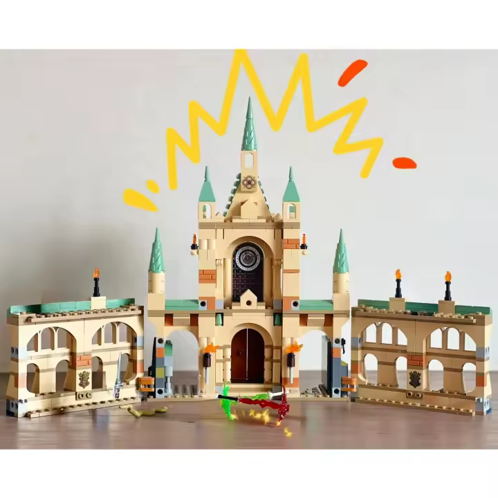 Castillo De Batalla MOC Bloques De Construcción Weasleys Modelo De Wizard Para Niños 730 Piezas Regalo De Cumpleaños Y Navidad - 1