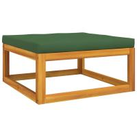 vidaXL Reposapiés jardín madera maciza acacia con cojines Taupé, Gris claro, Verde Conjunto Terraza Muebles Jardín Exterior Juego de Muebles de jardín Mueble Jardín Exterior Muebles de Salon Exterior - details 1