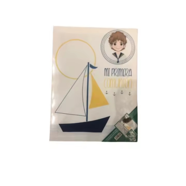 Lienzo "Mi Primera Comunión" con Diseño de Barco – Recuerdo Personalizado con Pintura de Dedos y Bolígrafos - 1