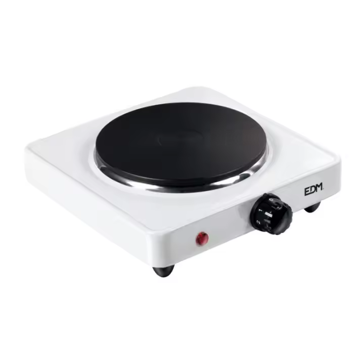 EDM Cocina eléctrica 1 fuego 1000W metal 22x22x7,5cm blanca - 07660 Cocina eléctrica Cocina / Barbacoas Cocinas Jardin - 1