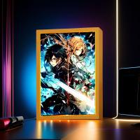 Figura De Anime Sword Art Online Kirito Lámpara LED De Pintura Luz De Fotografía Decoración Para Dormitorio Regalo De Cumpleaños Luz Nocturna De Mesa - details 0