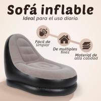 JUPPLIES Sofa Hinchable Aterciopelado Plegable para Interiores y Exteriores - Sillon Hinchable Estilo Puff con Superficie Suave y Amplio Asiento - details 0