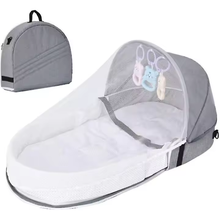 Práctica CUNA plegable with mosquitera, Sombrilla plegable para Cuna de viaje al Aire Libre - 1
