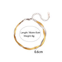 Collar Corto De Acero Inoxidable Herryingbone Bicolor Para Mujer Estilo Trendy Para Fiestas Cadena De Caballo Redonda - details 1