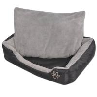 vidaXL Cama para Perro con Cojín Acolchado M Tela Oxford Pelo Sintético Color Gris,  Negro, y mas - details 1