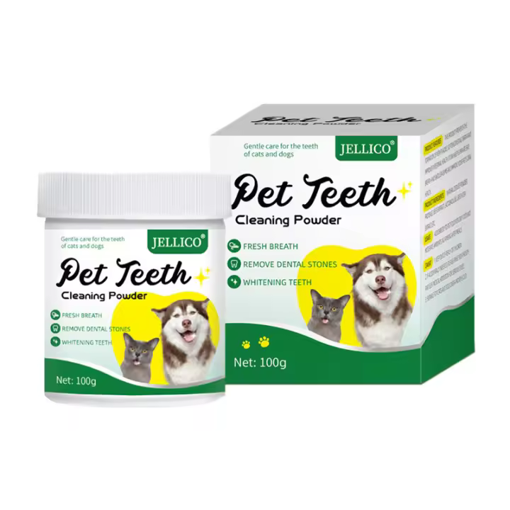 Polvo dental para mascotas - Limpieza bucal, elimina sarro y mal aliento (apto para perros) - 1