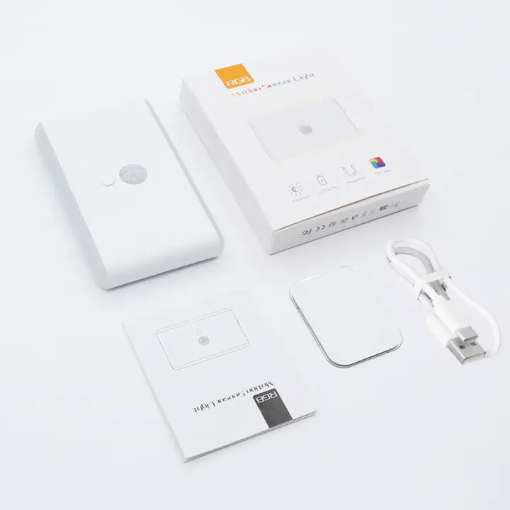 Luz Nocturna LED Con Sensor De Movimiento Recargable Por USB Para Armario Cocina Escaleras Luz De Noche Rectangular Sin Pilas Incluidas - 1