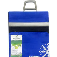 Happy casa Carro Carrito de Compra Plegable Ligero Bolsa Termo 90x30x39cm , Resistente, Plegable, con 4 Ruedas Resistentes, para la Compra de Alimentos, Capacidad de Carga 40 Litros - details 1