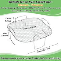 Rejillas para freidoras de Aire, cesta cuadrada de Maple inoxidable 304 para freidoras de Aire, rejilla/rejilla para freidoras de Aire, accesorios para freidoras de aire para Instant Vortex, Cosori, Tower, - details 0
