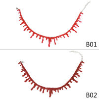 Collar De Sangre Sangrante Para Decoración De Halloween Accesorios De Disfraz De Payaso De Vampiro Material De Resina - details 0
